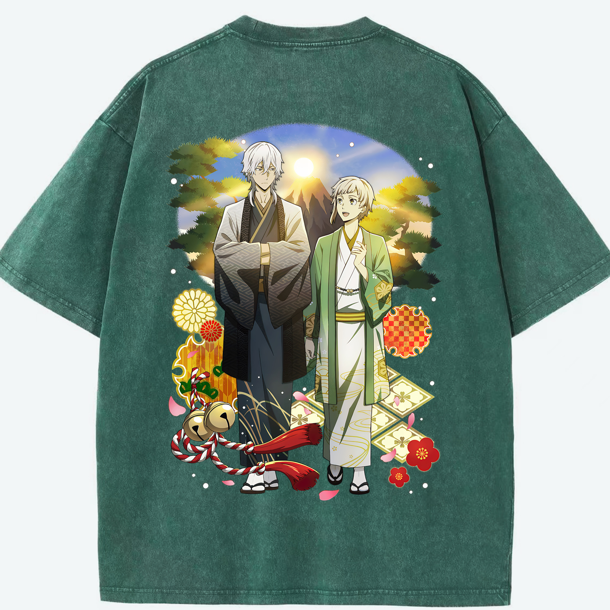 （画像用） 文豪ストレイドッグス Bungo Stray Dogs 綿100% ヴィンテージ風 半袖Tシャツ（背面プリント）
